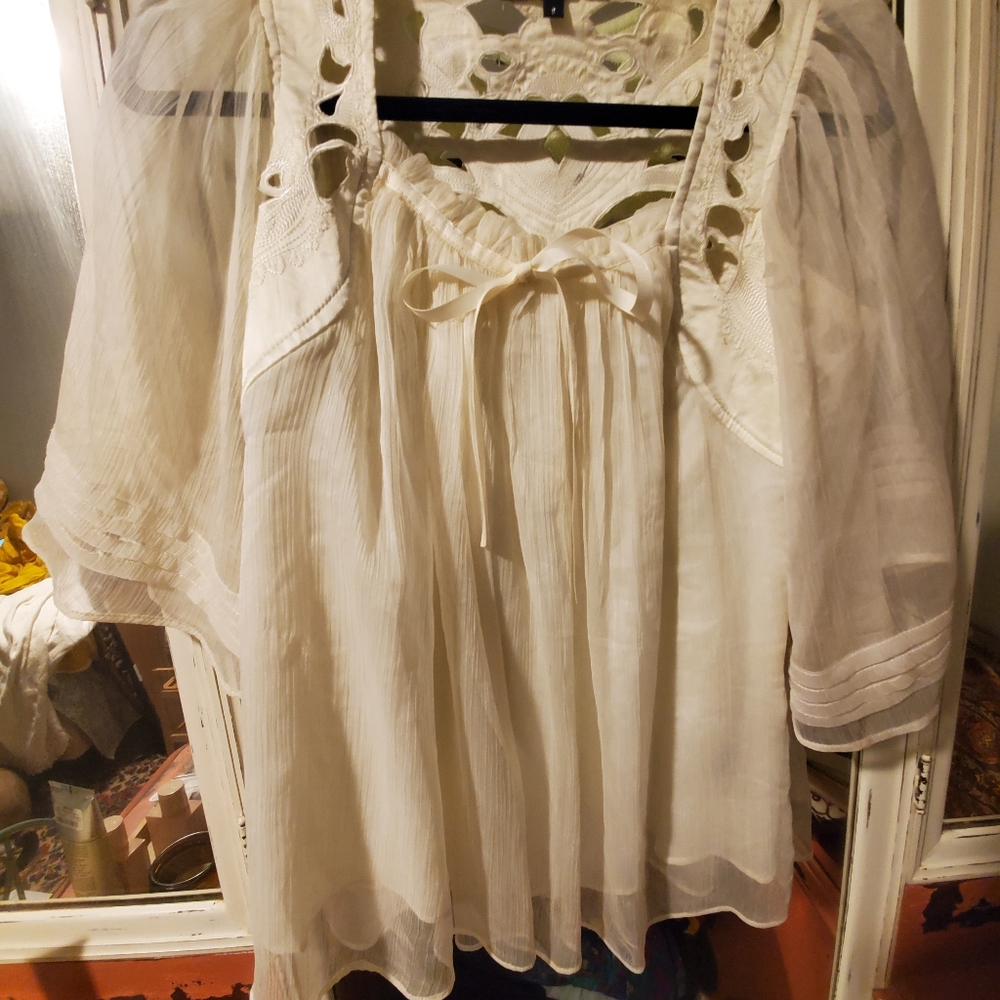 Square neckline cottagecore blouse